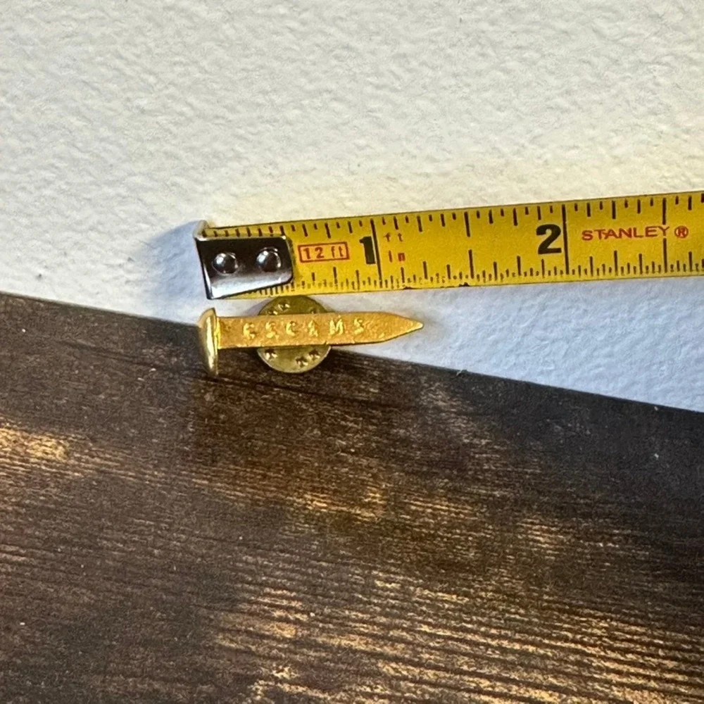 Vintage GSC & MS Railway Gold Tone Railroad Spike Lapel Pin 1‎ Inch Train Spike